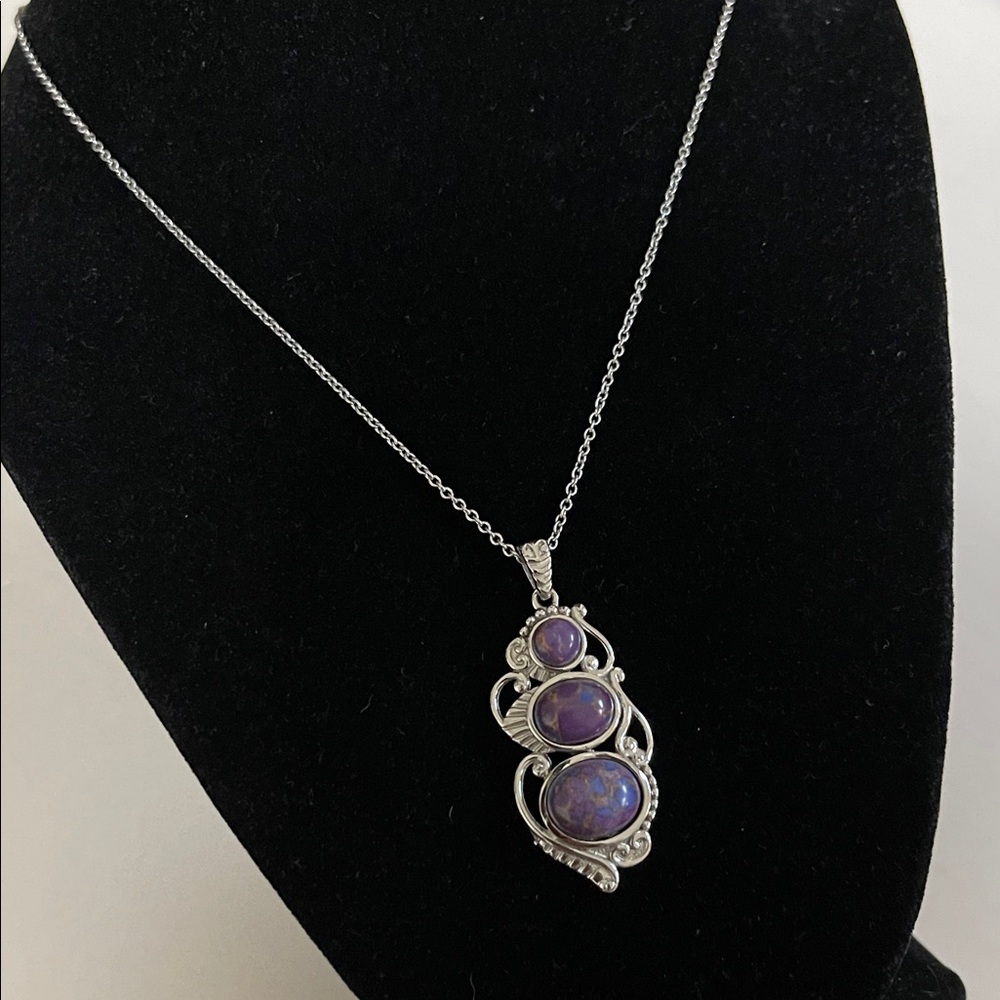 Mojave Purple Turquoise Pendant Necklace
